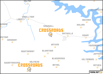 map of Cross Roads
