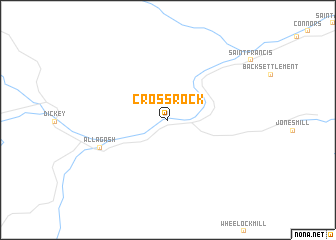 map of Cross Rock