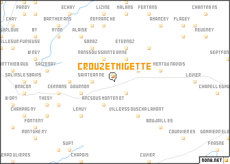 map of Crouzet-Migette