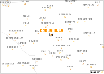 map of Crows Mills