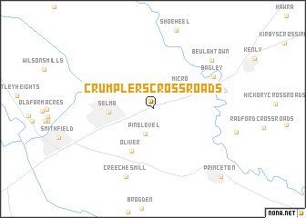 map of Crumplers Crossroads