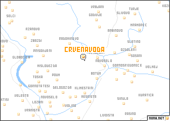 map of Crvena Voda