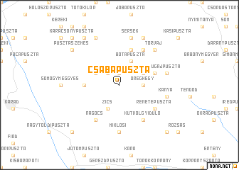 map of Csabapuszta