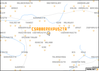map of Csabberekpuszta