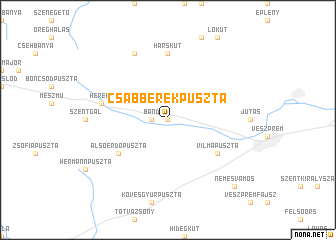 map of Csabberekpuszta