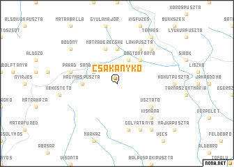 map of Csákánykő