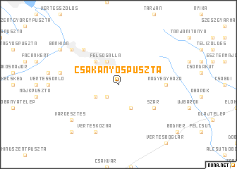 map of Csákányospuszta