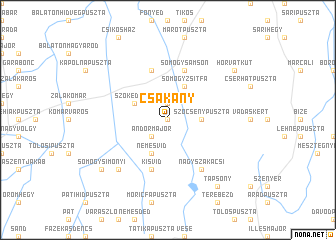 map of Csákány