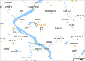 map of Csebe