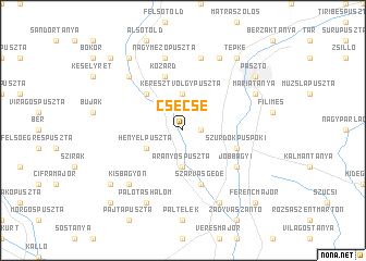 map of Csécse