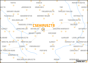 map of Csehipuszta