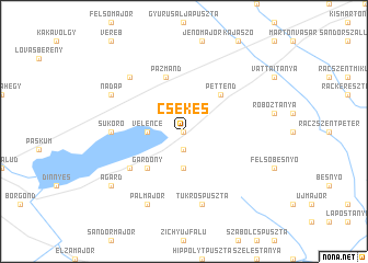 map of Csekés