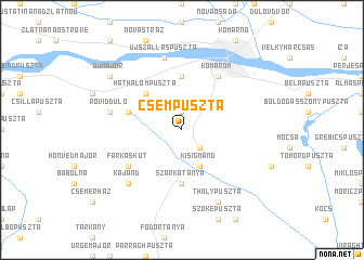 map of Csémpuszta