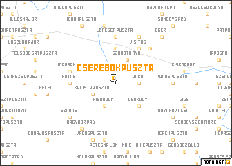 map of Cserebókpuszta