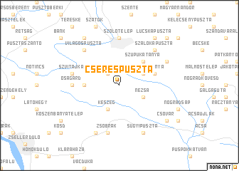 map of Cserespuszta