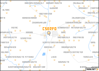 map of Cserfő