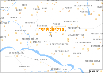 map of Cseripuszta