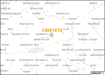 map of Csertető