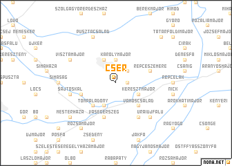 map of Csér