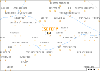 map of Csetény