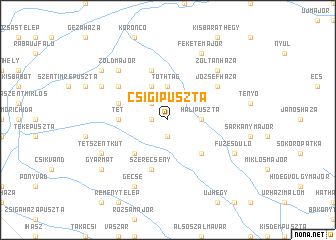 map of Csigipuszta