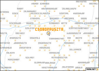 map of Csóborpuszta