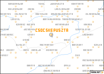 map of Csöcskepuszta