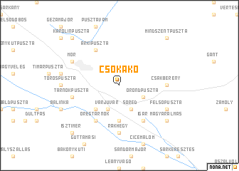 map of Csókakő