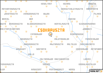 map of Csókapuszta