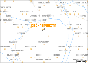 map of Csókáspuszta