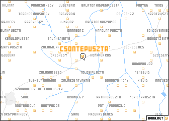 map of Csöntepuszta