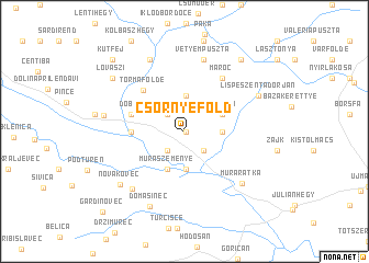 map of Csörnyeföld