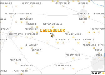 map of Csúcsdůlők