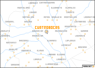 map of Cuatro Bocas