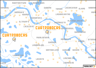 map of Cuatro Bocas