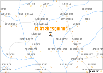 map of Cuatro Esquinas