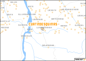 map of Cuatro Esquinas