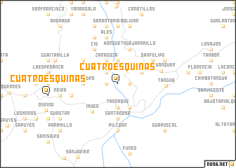 map of Cuatro Esquinas