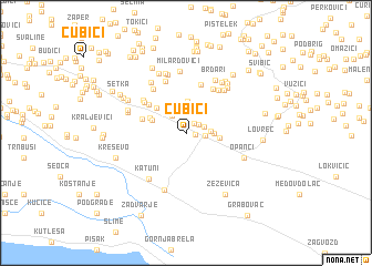 map of Ćubići