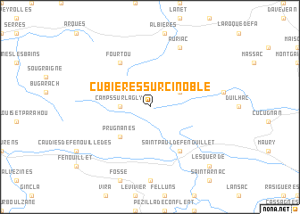 map of Cubières-sur-Cinoble