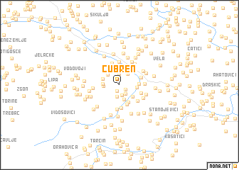 map of Čubren