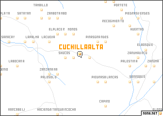 map of Cuchilla Alta