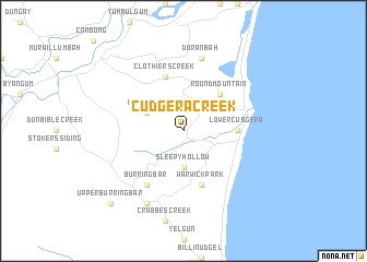 map of Cudgera Creek