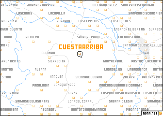 map of Cuesta Arriba