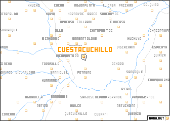 map of Cuesta Cuchillo