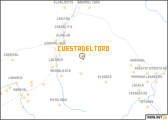 map of Cuesta del Toro