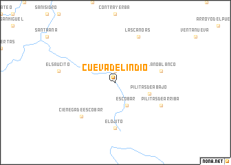 map of Cueva del Indio