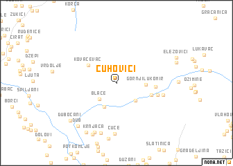 map of Čuhovići