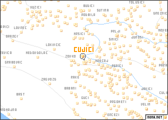 map of Čujići