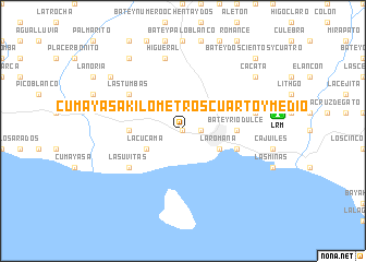 map of Cumayasa Kilómetros Cuarto y Medio